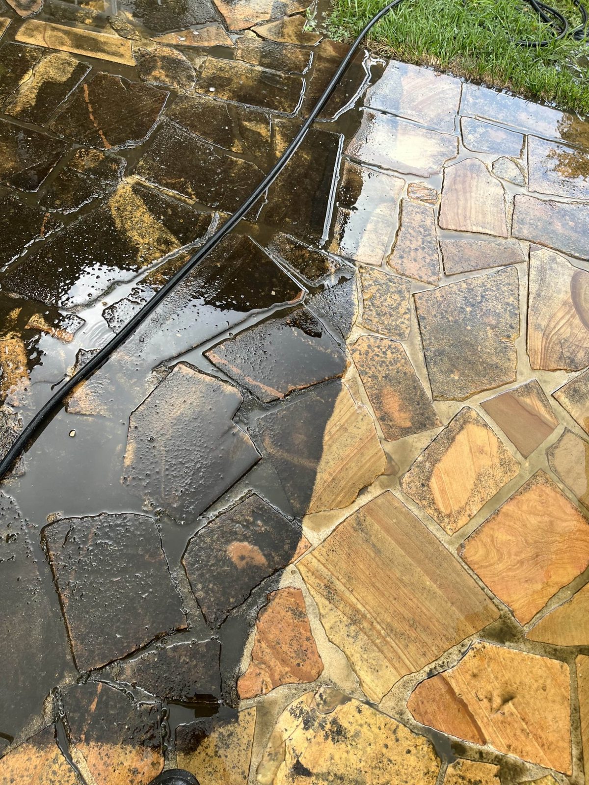 F&L team washing patio